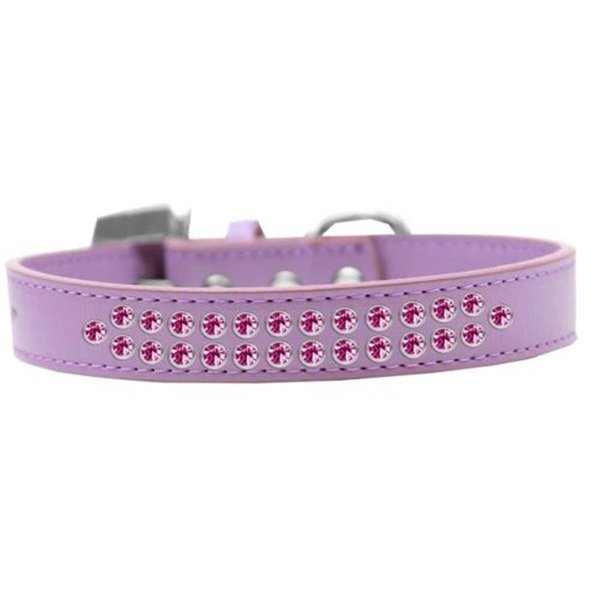 Unconditional Love Two Row Bright Pink Crystal Dog CollarLavender Size 16 UN851321